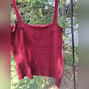 Michael Kors Red Burgundy Sleeveless Knit Tank Top